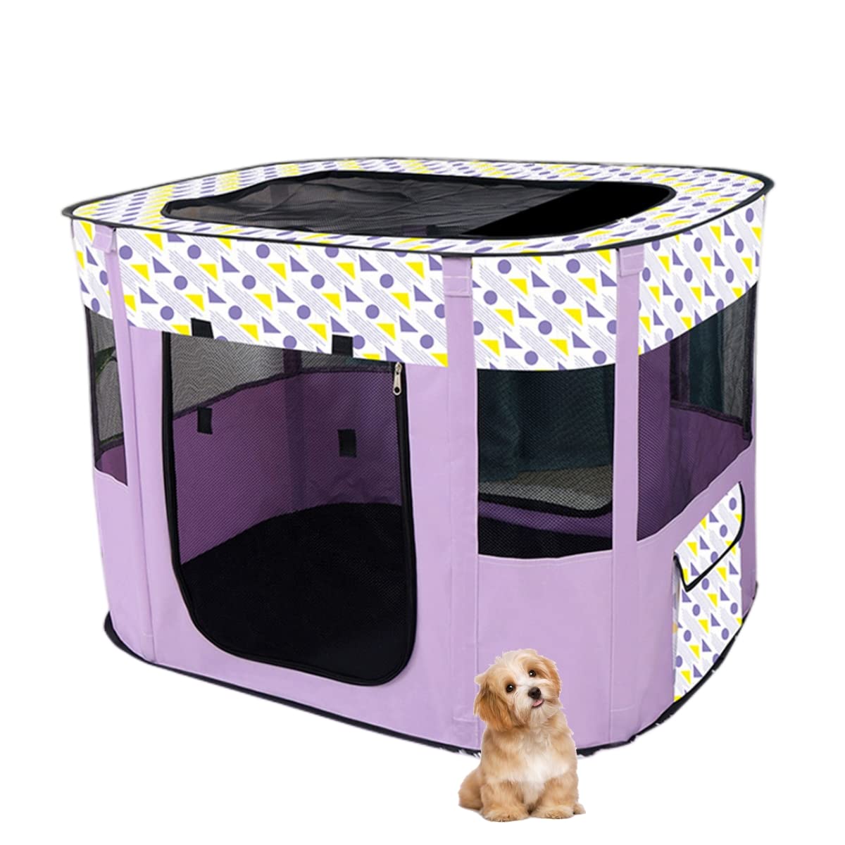 Benebomo長方形折りたたみ式ペットサークル収納バッグ付き猫犬用