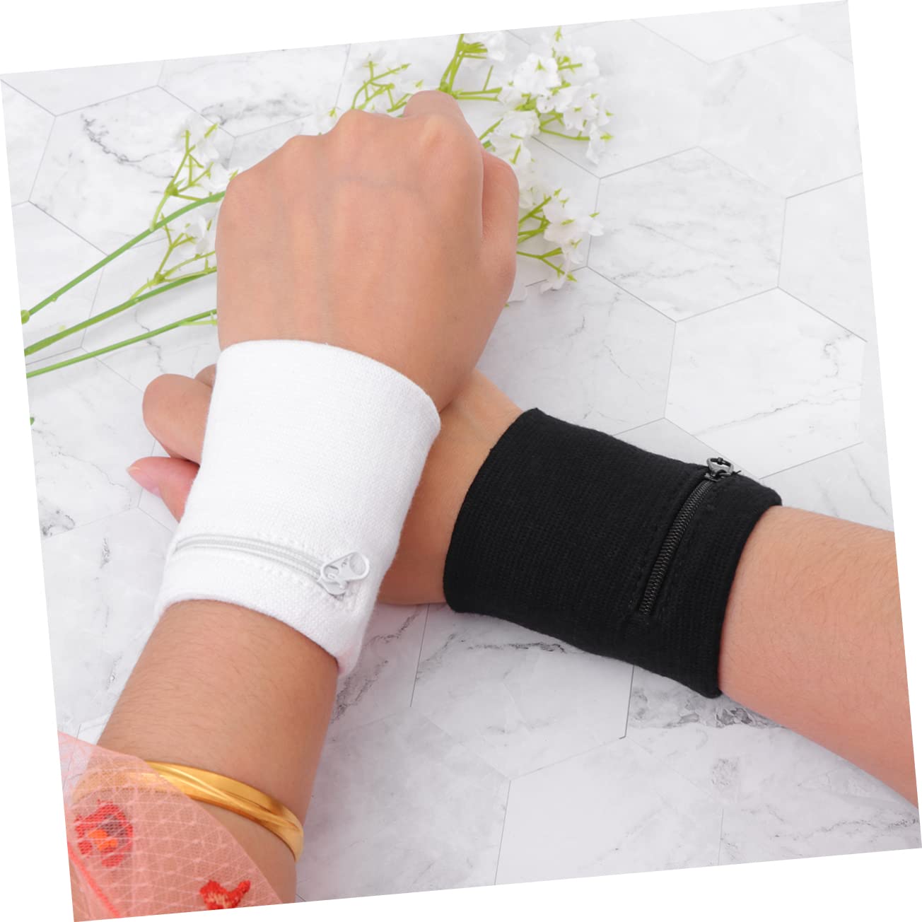 BESPORTBLE 20pezzi Braccialetti Sportivi Con Tasca Fasce Tergisudore Elastiche e Traspiranti Per Sport Corsa Escursionismo e Ciclismo Per Chiavi e Monete
