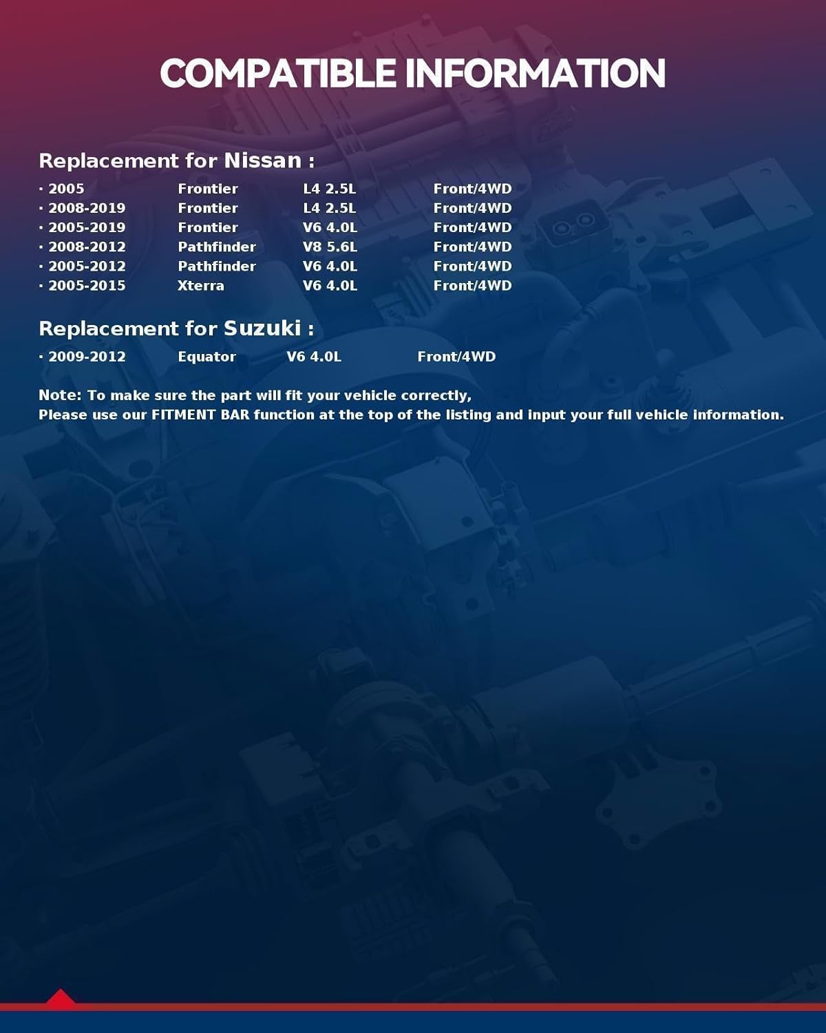 KAX 515065 Pair Front Wheel Hub Bearing Compatible with 2005-2012 Nissan Pathfinder 4.0L 4WD,6 Lug W/ABS