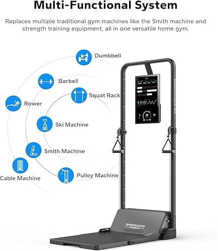 Miniatura 7 de Speediance Gym Monster Smart Home Gym, máquina de entrenamiento de fuerza multifuncional, estación de entrenamiento de jaula de potencia Smith