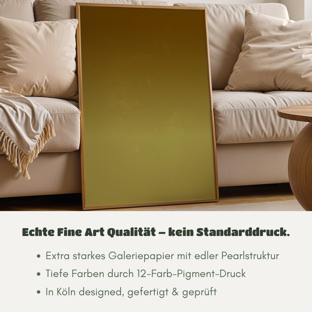 MJ-GRAPHICS® Poster Abstraktes Motiv im minimalistischen Stil Erdtöne für Wohnzimmer oder Büro Wandbild Wanddeko Bilder Deko Innenraumgestaltung A2 mit beigem Rahmen