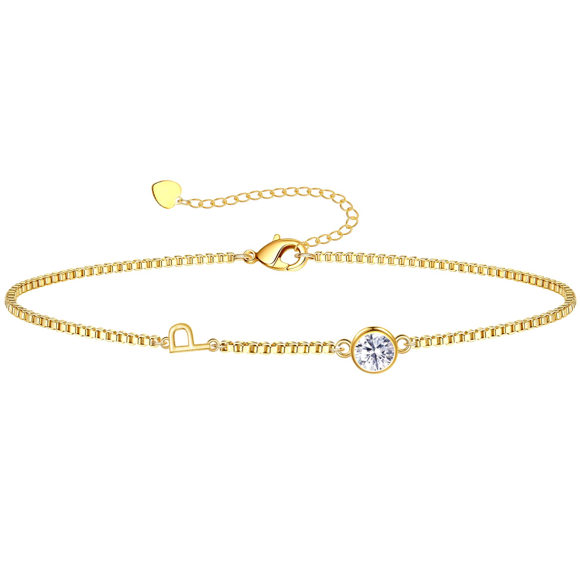 Birthstone Bracelets for Women, Initial Bracelet Teen Stocking Stuffers Birthday Gifts for Teen Girls Initial Bracelet Trendy Letter A-Z Dainty Bracelet 21st 30th Mom Birthday Gift Birthstone Jewelry