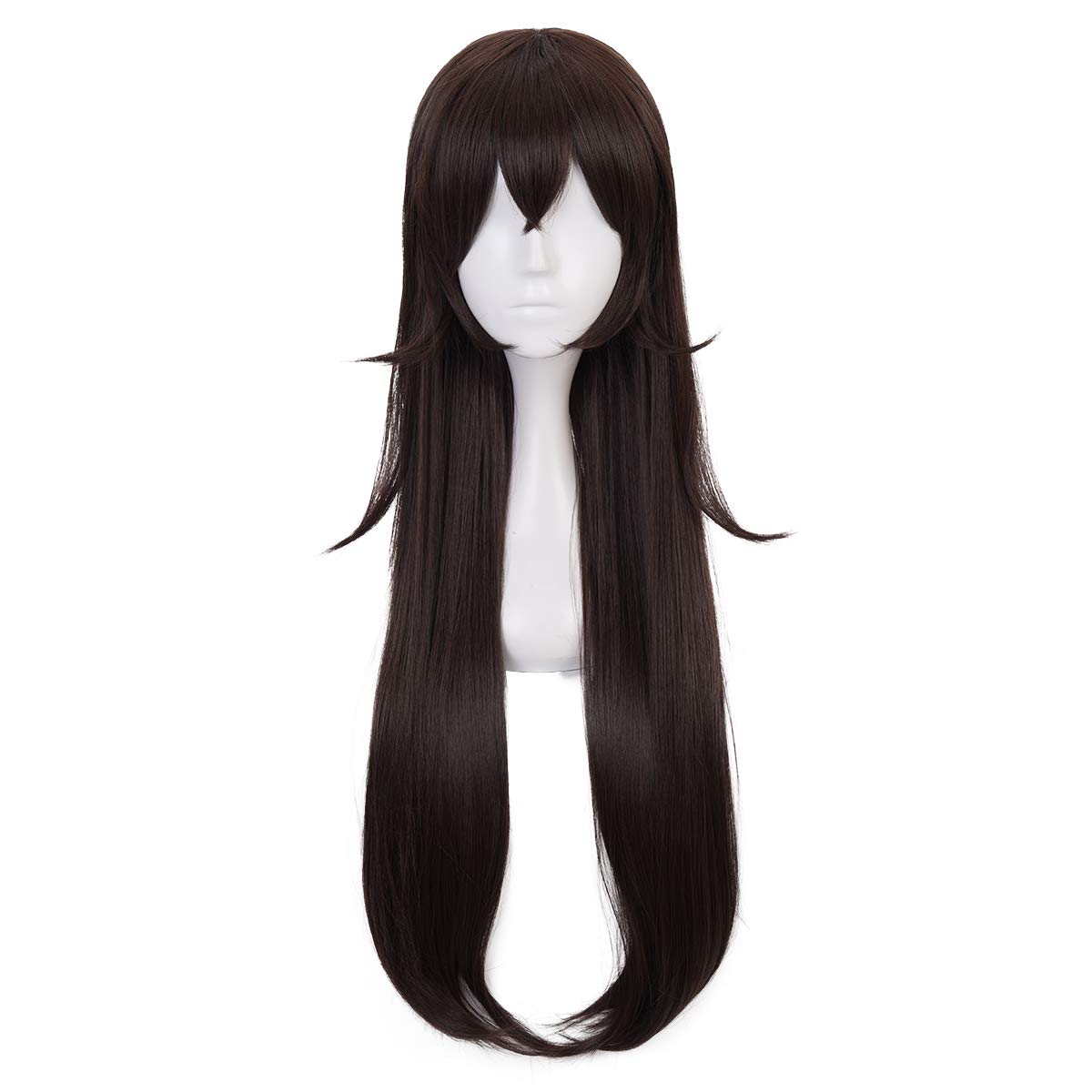Qiancoshair Genshin Impact Amber Cosplay Wig Brown Long Synthetic Halloween Party Wig (Amber)