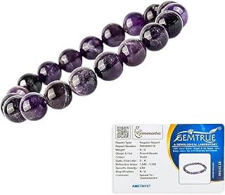 GEMSMANTRA Stretchable Crystal Premium Bracelet | Lab Certified 10 mm Round Cut Beads | Unisex Healing Bracelet for Men & ... Price In India
