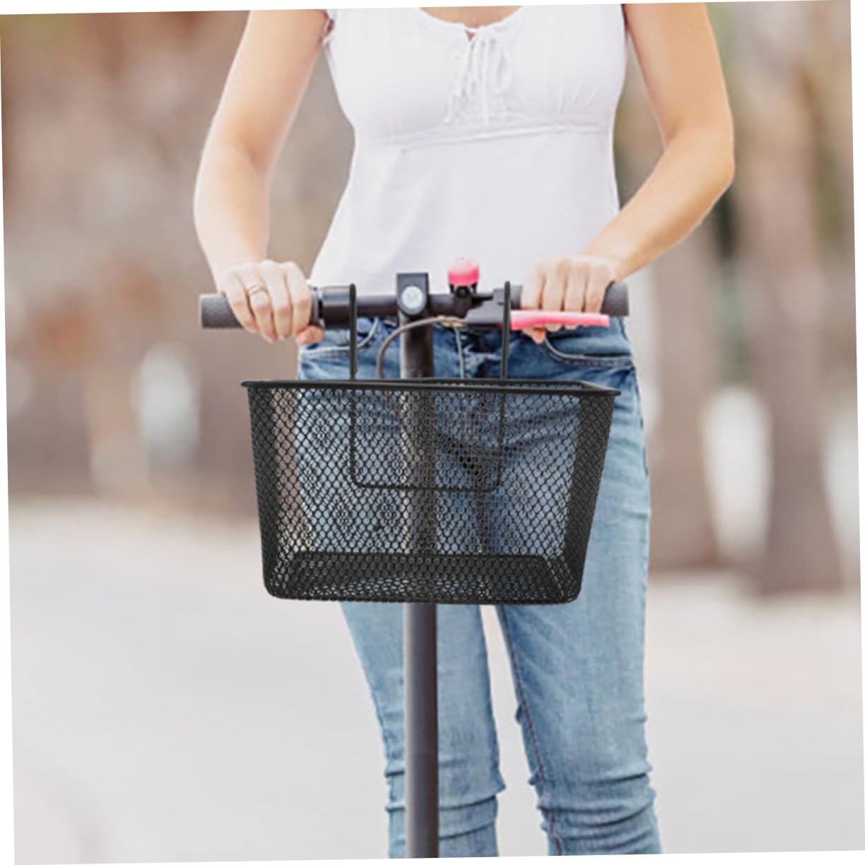 Sosoport 2piezas Cesta Delantera Bicicleta Eléctrica Resistente para Patinete Decorativa
