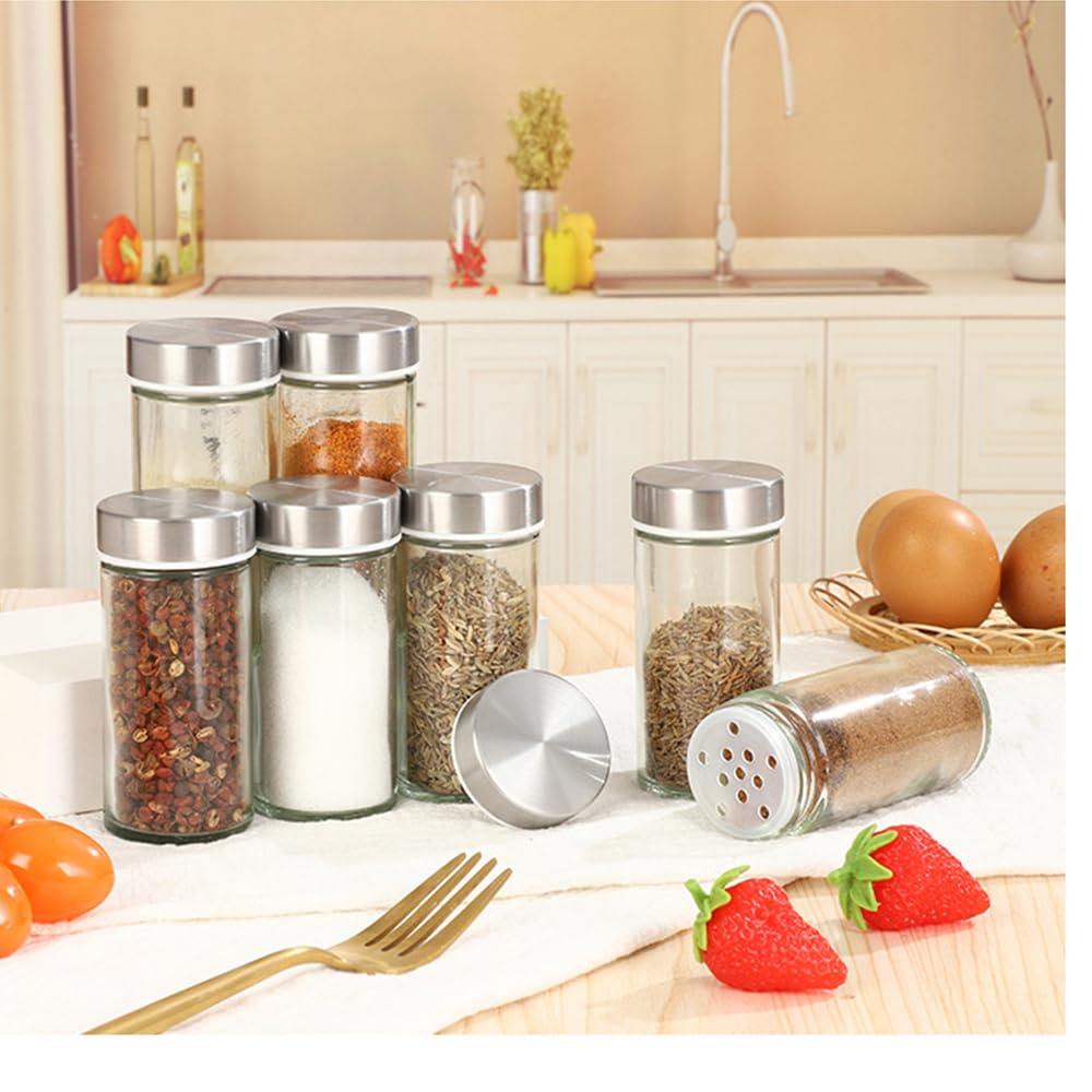 Estante para Especias, 20 Tarros de Vidrio para Organizar y Almacenar Especias con Mango para Cocina Despensa Organizador de Condimentos