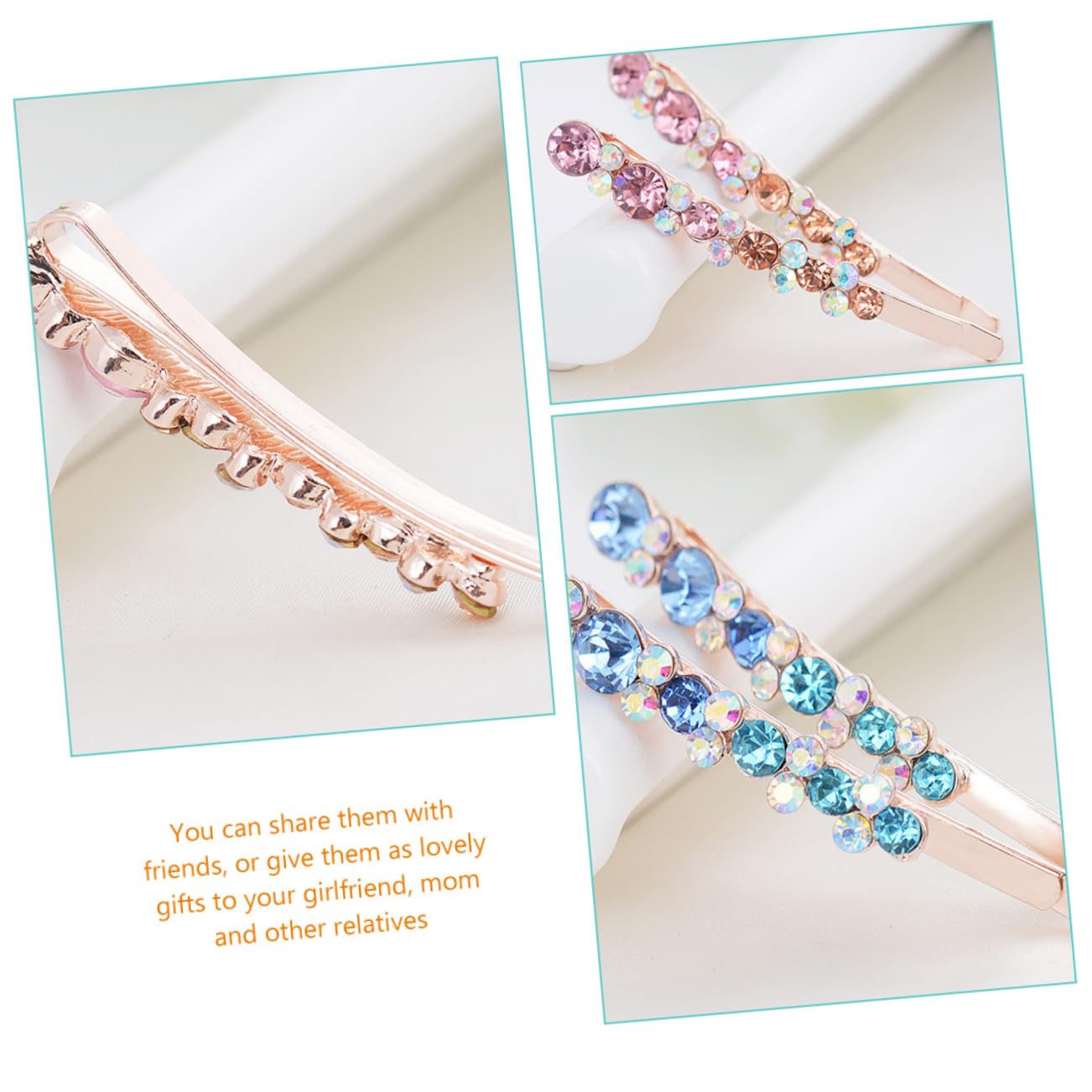 FRCOLOR 30stücke Teiliges Glitzernde Haarnadeln Mit Strass Für Damen Shiny Bobby Pins Für Hochzeiten Partys Und Besondere Anlässe Stilvolle Haarschmuck-accessoires Weiß Blau Rosa Und