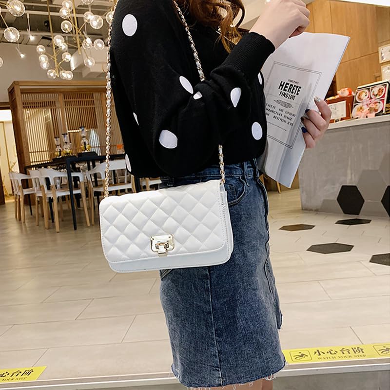 Crossbody Bags for Women Soft Vegan Leather Quilted Shoulder Bag with Chain Strap Stylish Clutch Purse4