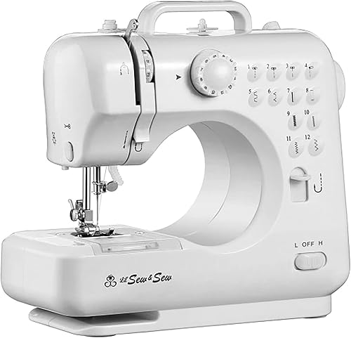Michley LSS-505+ Máquina de coser de escritorio de 12 puntadas, color blanco