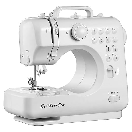 Michley LSS-505+ Desktop 12-Stitch Sewing Machine, White