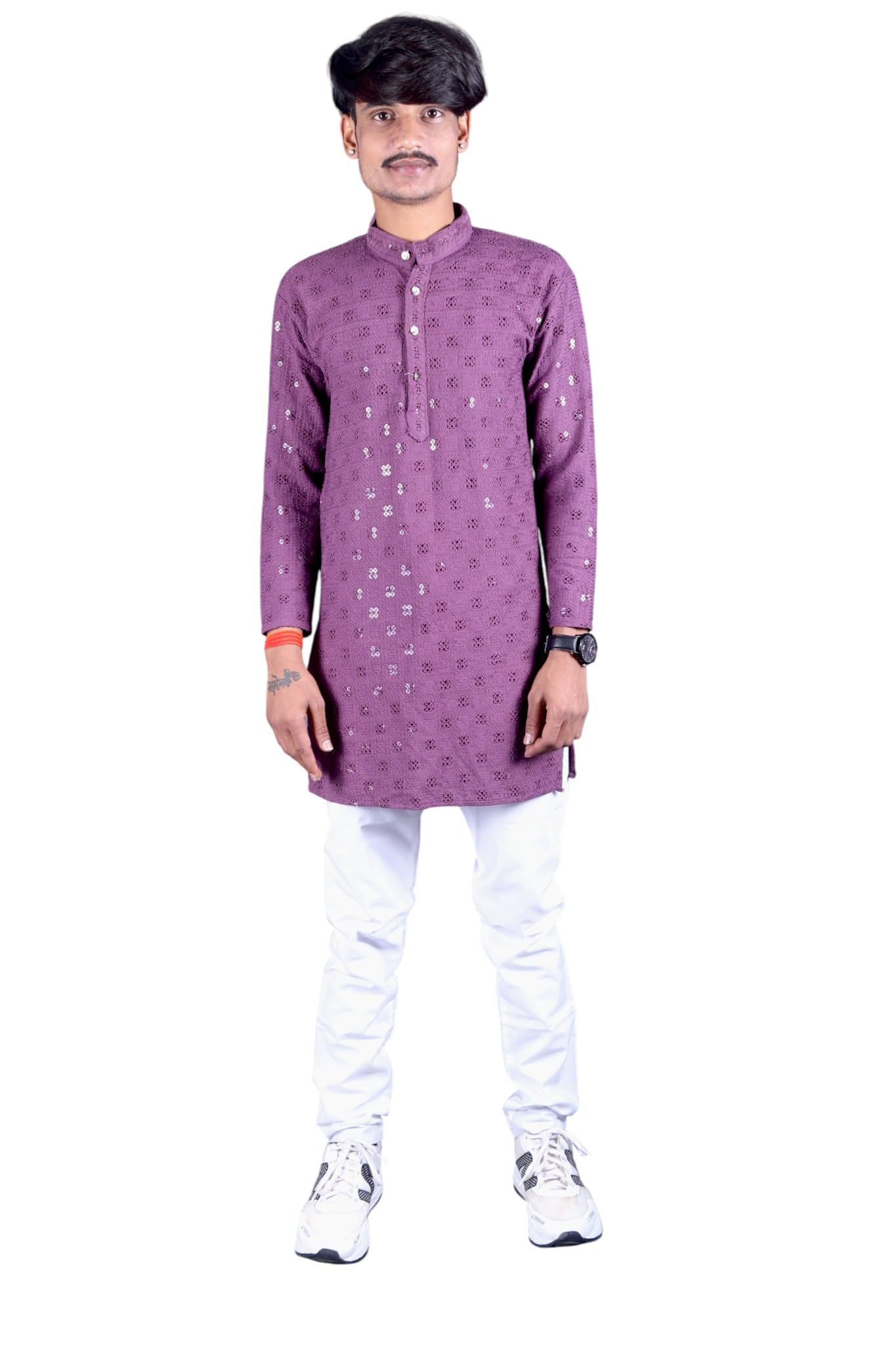 Mens Light Purple Traditional Kurta