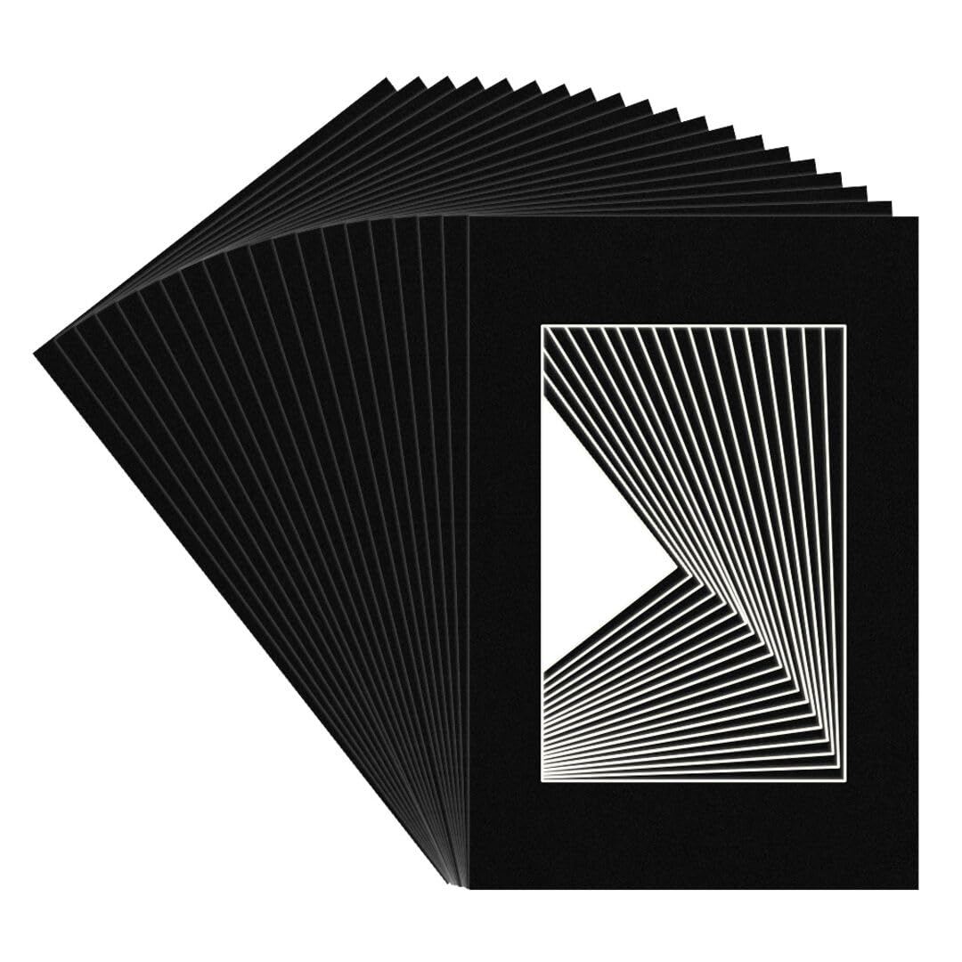 Procut Global 90x60cm Black Picture Mounts for Frames - Fits 60x40cm Aperture Size - Precision Cut Cardboard Photo Mounts - Mat Board for Prints, Artwork & Paintings - Pack of 20 — image 1