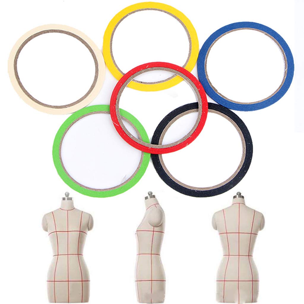 Milageto 10Rolls Draping Tape Mannequin Pattern Masking Tape Gridding Dress Form Supplies - Bianca - 7