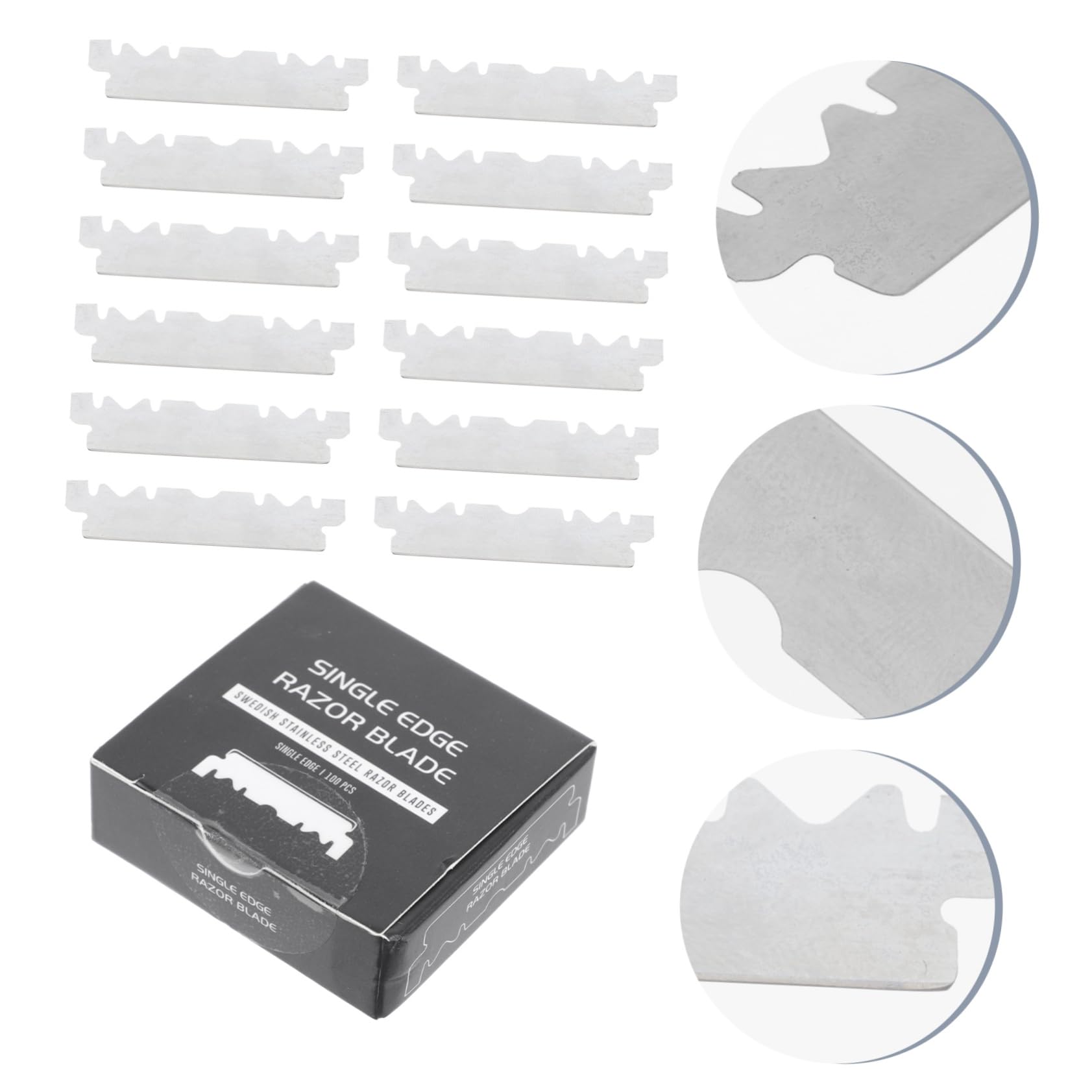 WOONEKY 400 Pz Lama del rasoio taglierina da rasoi da uomo per la rasatura rasoio portatile lamette taglierino lame per la rasatura rasoio da Acciaio inossidabile Silver