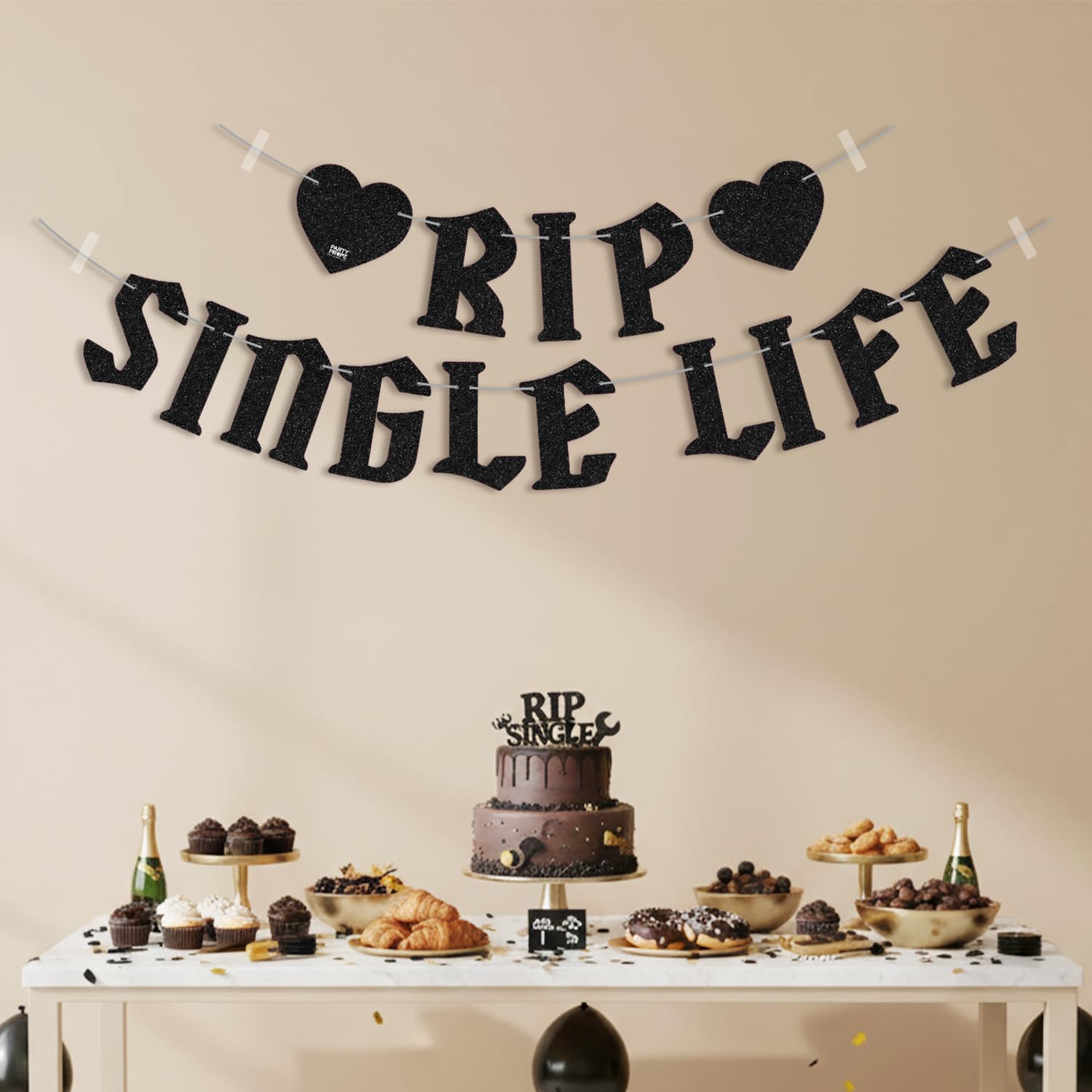Party Propz RIP Single Life Banner Decoration for Bachelorette - 1 Pc Banner Set for Bachelor's Party, Bride To Be, Groom To Be, Bachelorette Party (Cardstock)-image-23