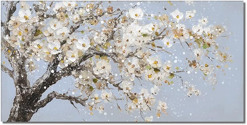 UOHLCX HBJWOV Plum Blossom Flower Oil Painting Landscape Art Posters And For Living Room Decoration Printed On Canvas.(60x120cm)