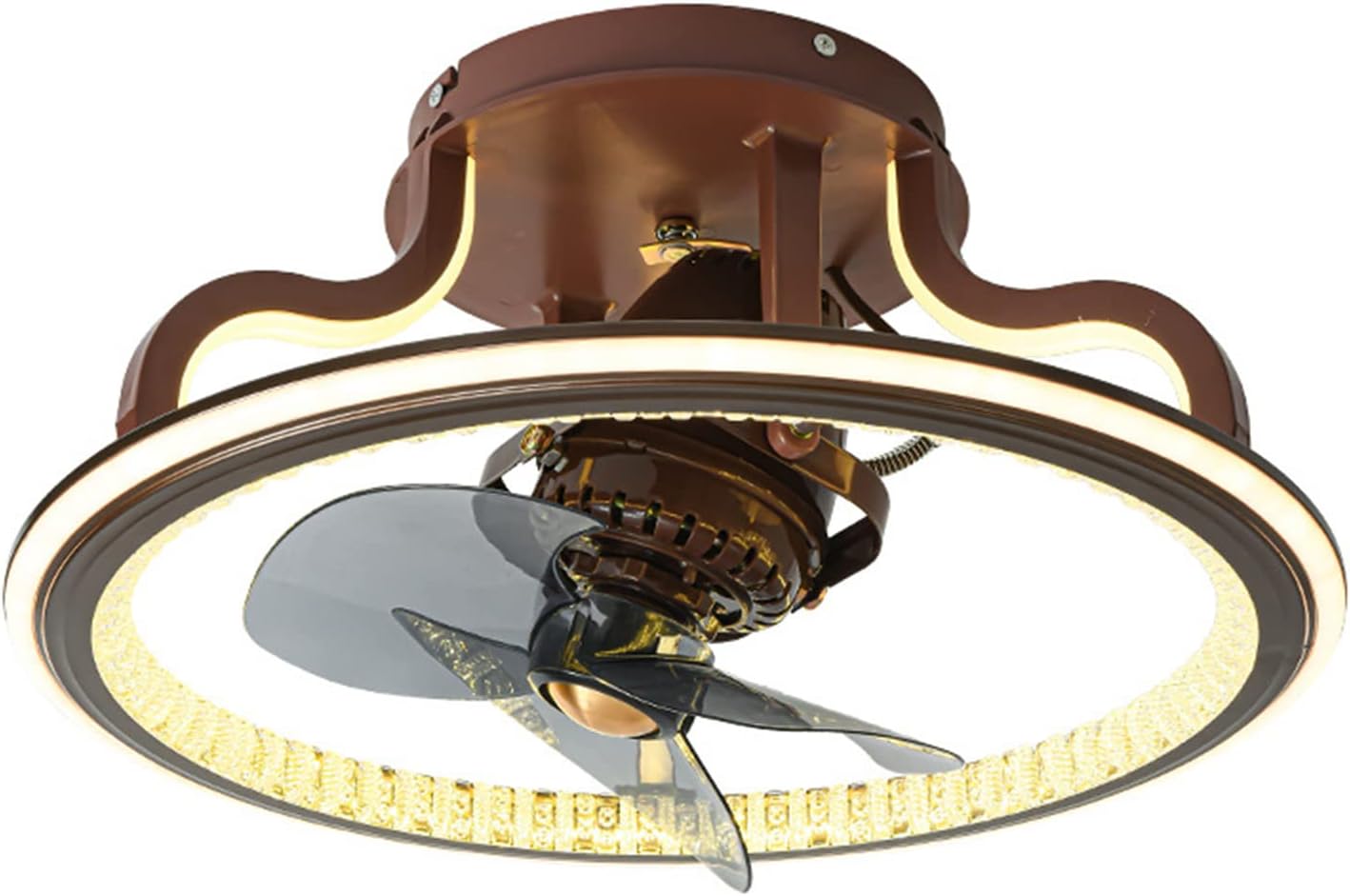 YUEGOO Ceiling Fans with Lamps,Modern Led Ceiling Light with Fan,72W Dimmable Ceiling Fan Lights with Remote Control,3 Wind Speeds,3Rd Gear Shaking Head,Ceiling Lamp Fan for Bedroom Child Room/Style 2