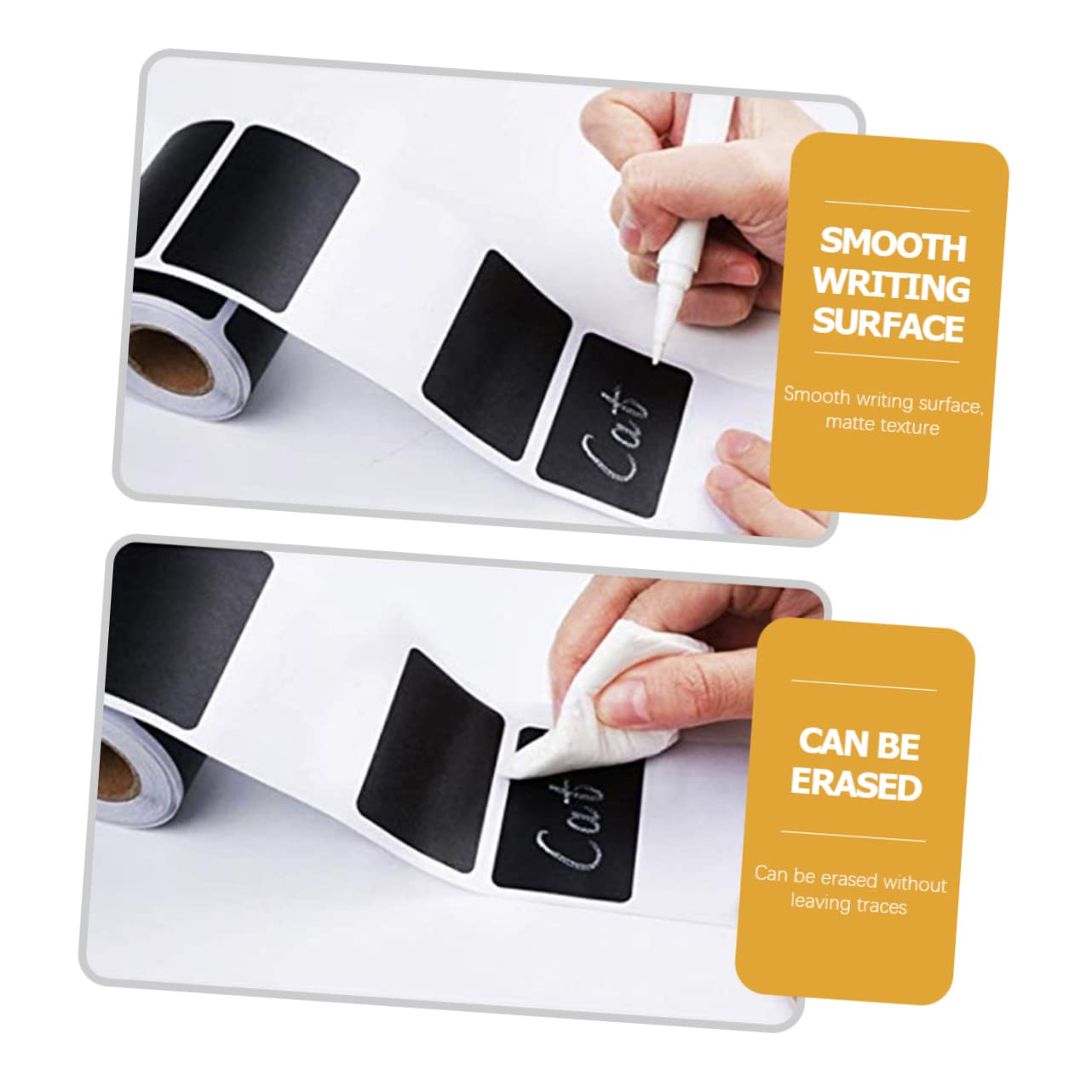 NUOBESTY 360fogli Etichette Adesive Lavagna Impermeabili e Rimovibili Di Stickers Per Barattoli e Contenitori Etichette Personalizzabili Per Organizzazione Cucina e Ufficio Facili Da