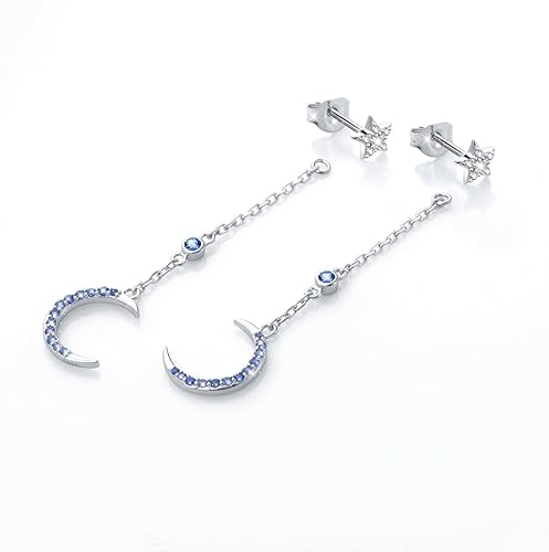 Miniatura 3 de Aretes de plata fina 925 en forma de corazón colgante para mujeres y niñas.