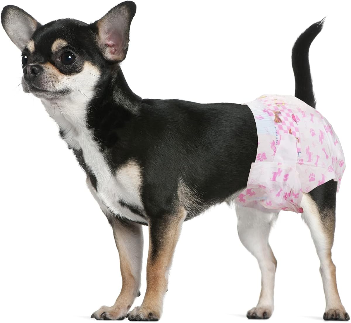 Dono Pañales desechables para perros femeninos, pañales para perros súper absorbentes, tecnología de gel de secado rápido, pañales para cachorros, ajuste a prueba de fugas para gatos y perros en calor, micción excitable, incontinencia, X-Small