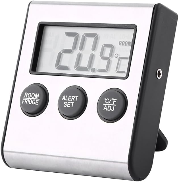 Digital Fridge Thermometer Refrigerator Freezer Thermometer with High Low Temperature Memory and Alarm Function
