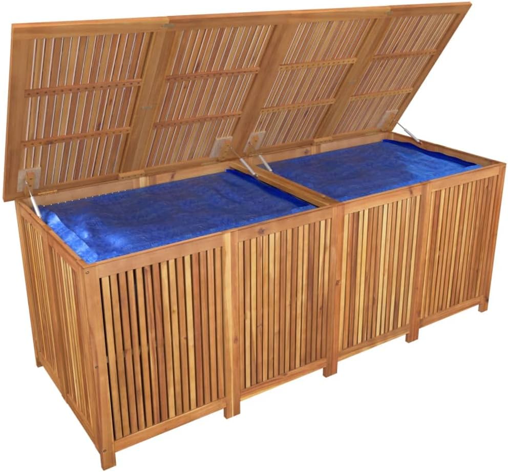 Patio Storage Box 78.7"x31.5"x29.5" Solid Wood Acacia Patio Storage