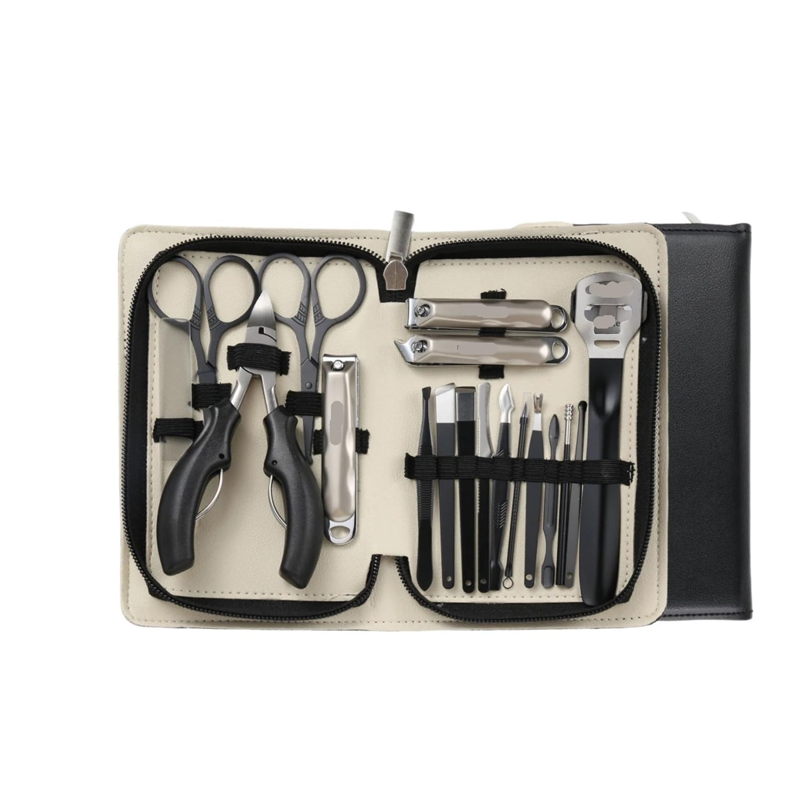 18-teiliges Nagelknipser-Maniküre-Set aus rostfreiem Nagel(Black)