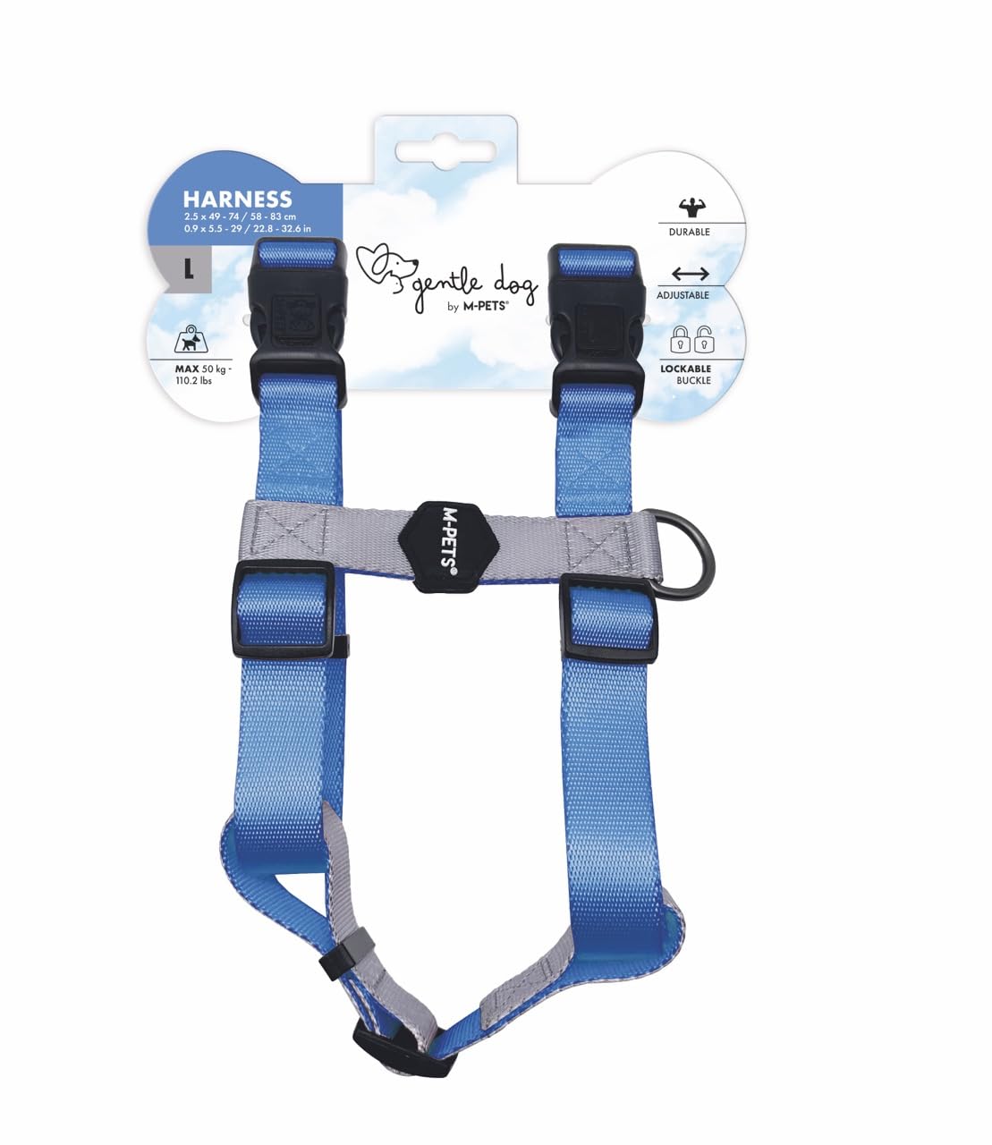 M-PETS GENTLE DOG GÖĞÜS TASMASI BLUE (L)