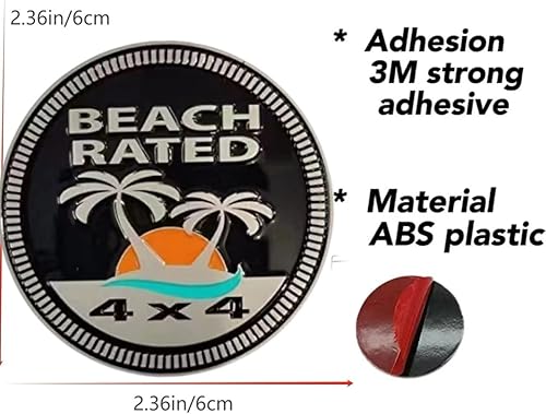 Miniatura 3 de Adhesivos redondos de 4 x 4 pulgadas, emblema 3D, calcomanías compatibles con Jeep Wrangler, vehículos, camiones, SUV (B R)