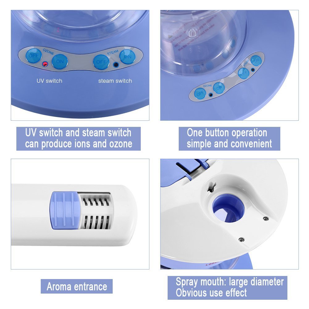 Vaporizzatore Viso 2 In 1, Spruzzatore Ionico A Vapore Per Ozono Salon Spa, Macchina Per La Cura Della Bellezza Della Pelle, Vaporizzatore Per Nebulizzazione Spa(Eu)