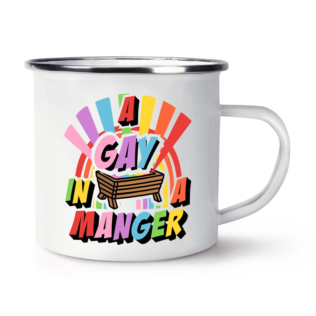 A Gay in A Manger Enamel Mug Cup
