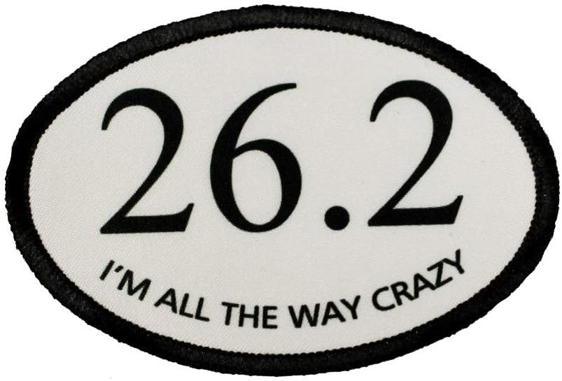 26.2 I'm All The Way Crazy Patch Marathon Running Embroidered Iron On Applique
