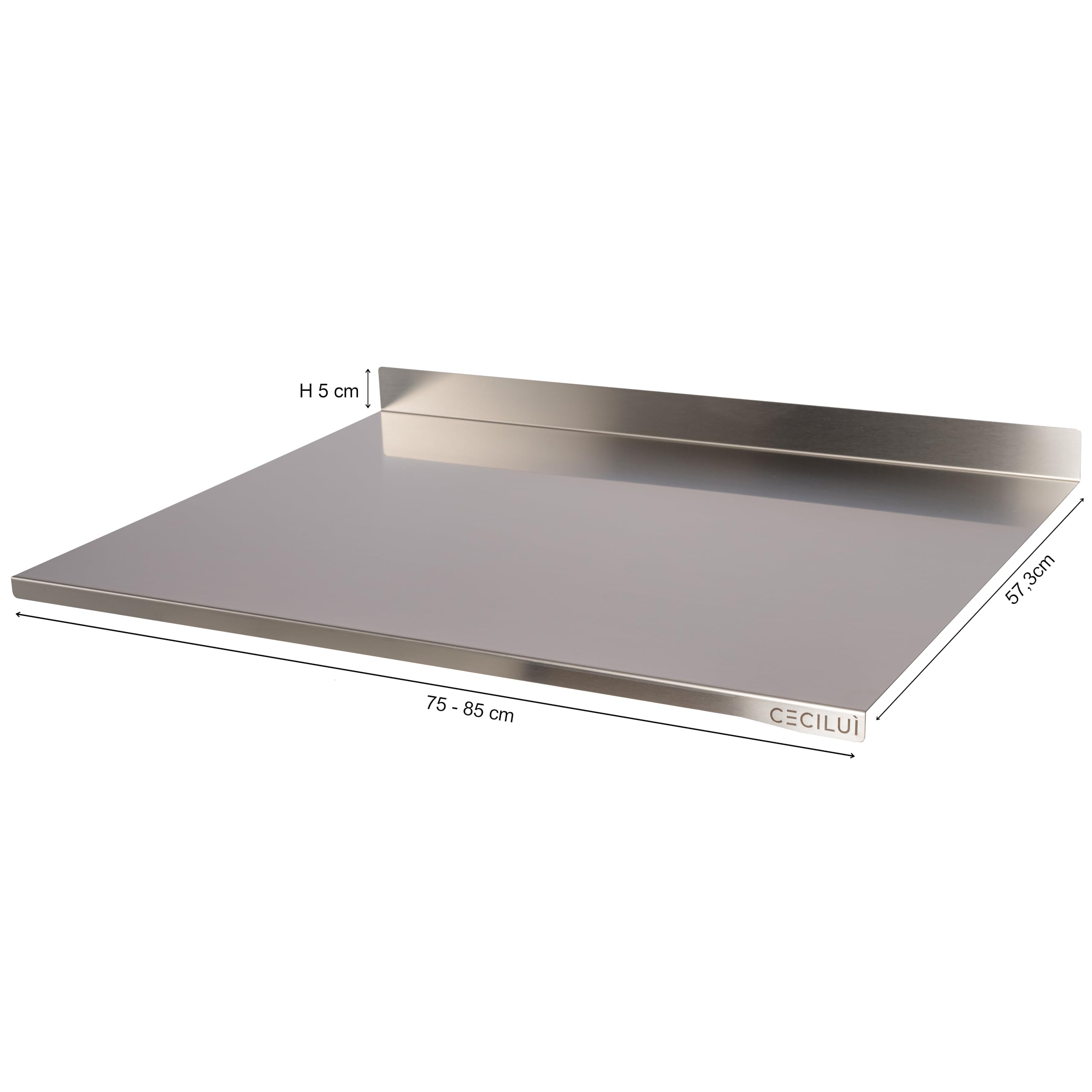 Planche à découper en acier inoxydable pour pétrir, tapis antidérapant, planche à découper de cuisine professionnelle, planches à découper, table de travail (75x57.3 élevé derrière)