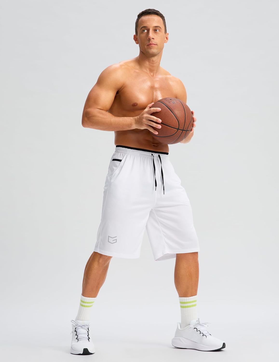 G Gradual Men's Long Basketball Shorts with Zipper Pocket 11'' Quick Dry Gym Shorts Lightweight Mesh Athletic Shorts for Men - Image 3