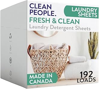 The Clean People Laundry Detergent Sheets - Laundry Soap - Ultra Concentrated, Recyclable Packaging, Stain Fighting - Fresh Scent, 192 Pack