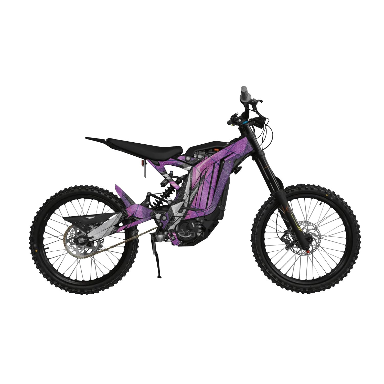 Glossy Glitter Surron Light Bee Graphics Kit Wrap - Polygon Grunge Magenta - Sur-Ron Skin - Premium 3M Vinyl Protective Wrap Decal Cover - Easy to Apply | Crafted in The USA by MightySkins