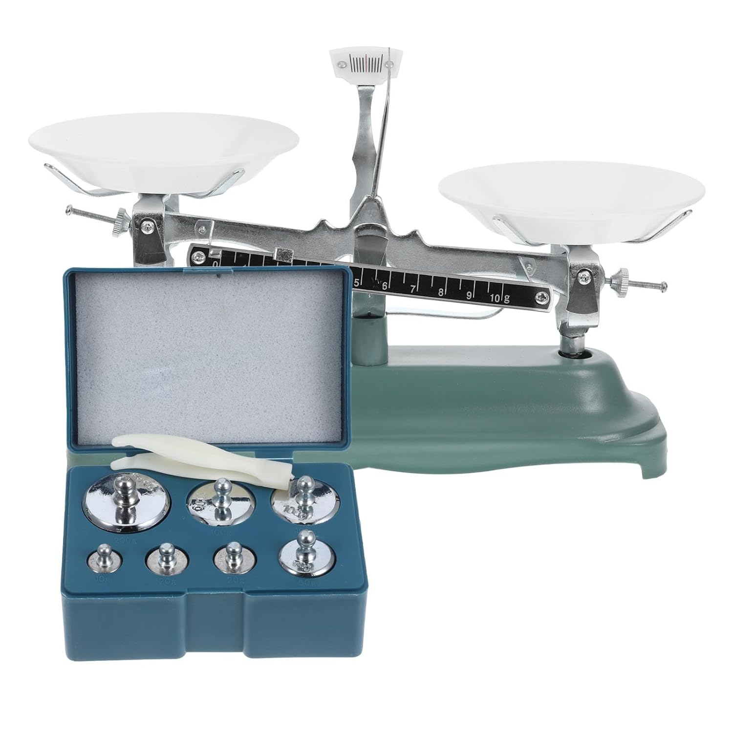 Alipis Mechanical Beam Balance Scale 500G Laboratory Balance with Weights and Tray for Classroom Science Experiments