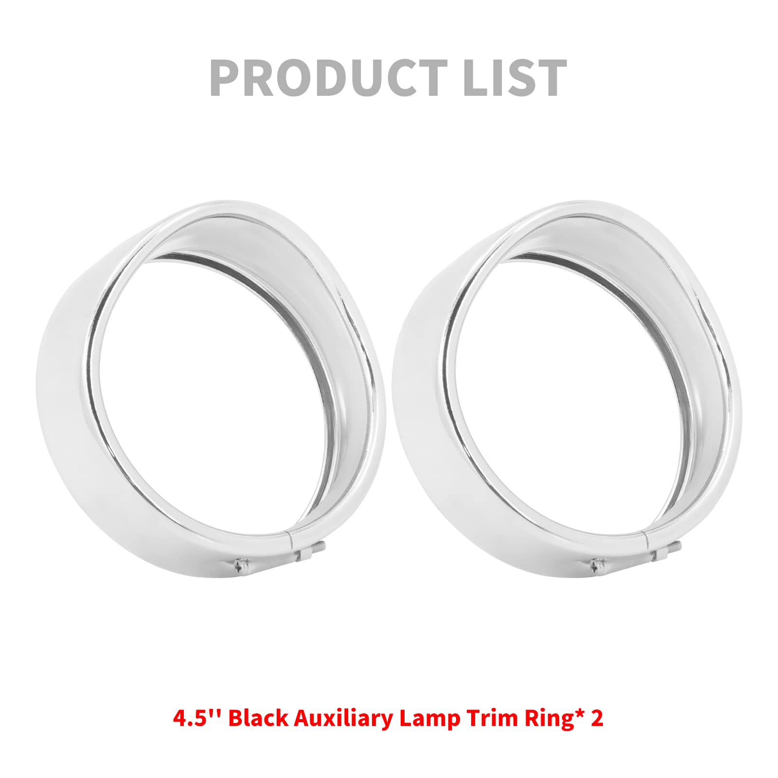 Moto 4.5 '' Ausiliario Fendinebbia Trim Ring Cover 4 1/2 "LED Passing Lampada Trim Anelli Visiera Stile Fit per Harley Touring Electra Glide Road King Chrome