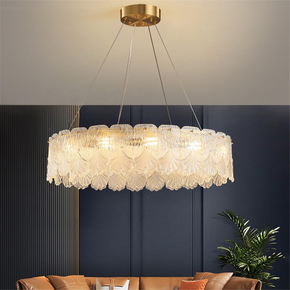 HXYSXHJUO Contemporary Luxury Brass Pendent Lamp Fashionable and Minimalist Living Room Dining Bedroom Villa Hotel Sample Chandelier (C 100CM)