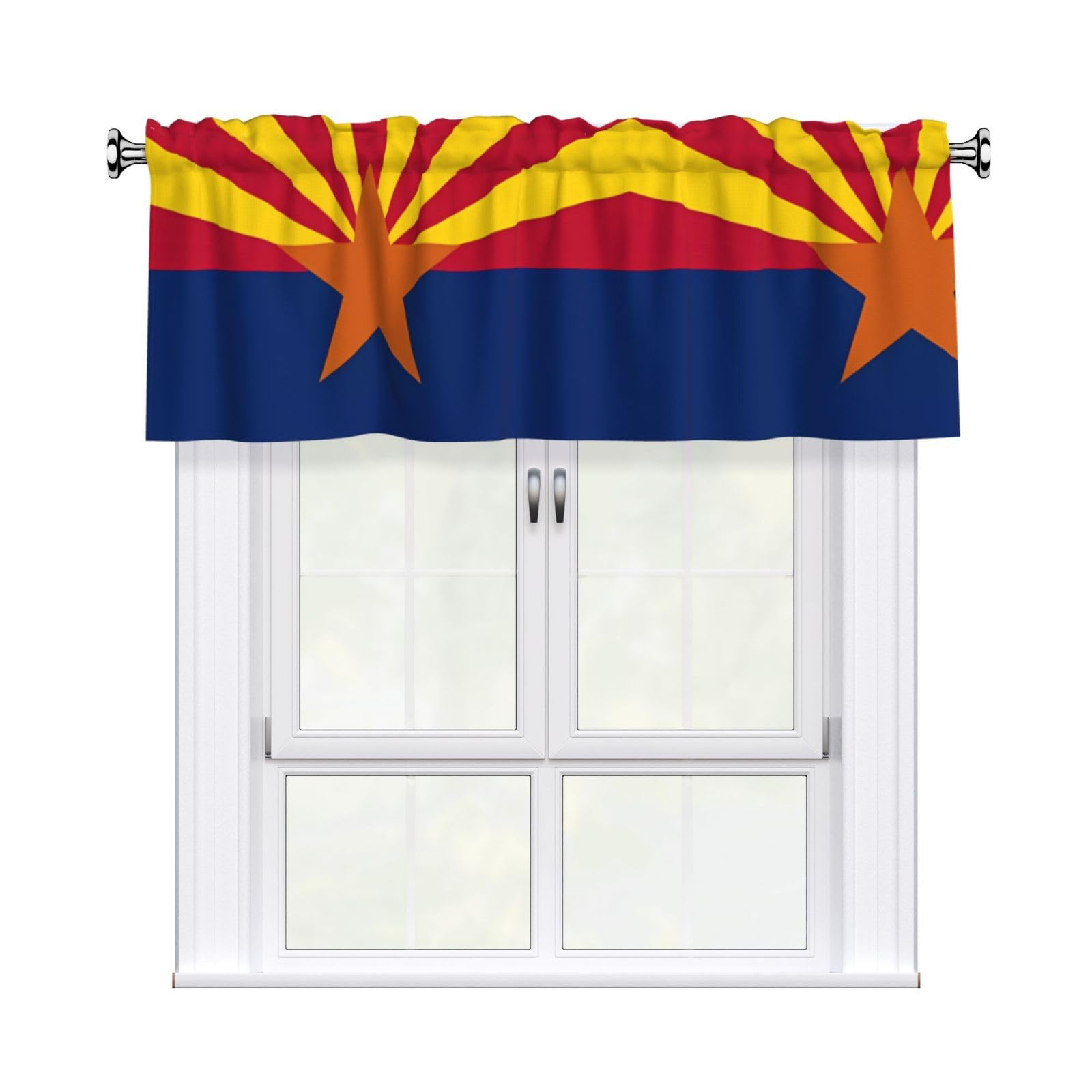 WHJSSF Arizona Flag Prints Housewarming Gift – Peach Skin Window Valance 54x18 for a Cozy Kitchen Refresh