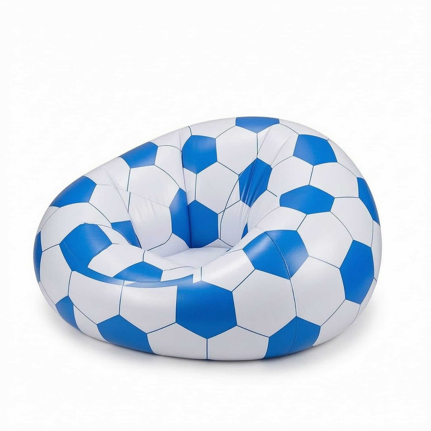 Low-Slung Inflatable Lounger Pumppump-Not-Required Inflatable Sofa Quick Inflation Inflate Chair Portable for Festivals, Patio, Garden, Blue, Football Sofa-image-46