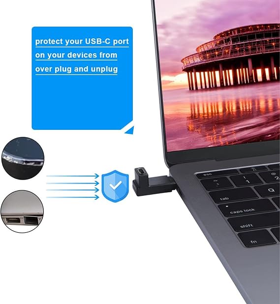 CableCreation USB C Extension Adapter, Up & Down Angle 90 Degree USB 3.1 Type C Male to Female Convertor (3A/10G), USB-C Adapter Compatible with MacBook