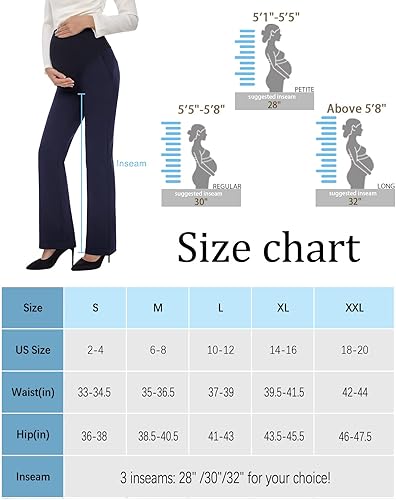Miniatura 6 de Tapata Pantalones de maternidad para mujer de 28 pulgadas 30 pulgadas 32 pulgadas pantalones de vestir con bolsillos sobre el vientre pantalones de