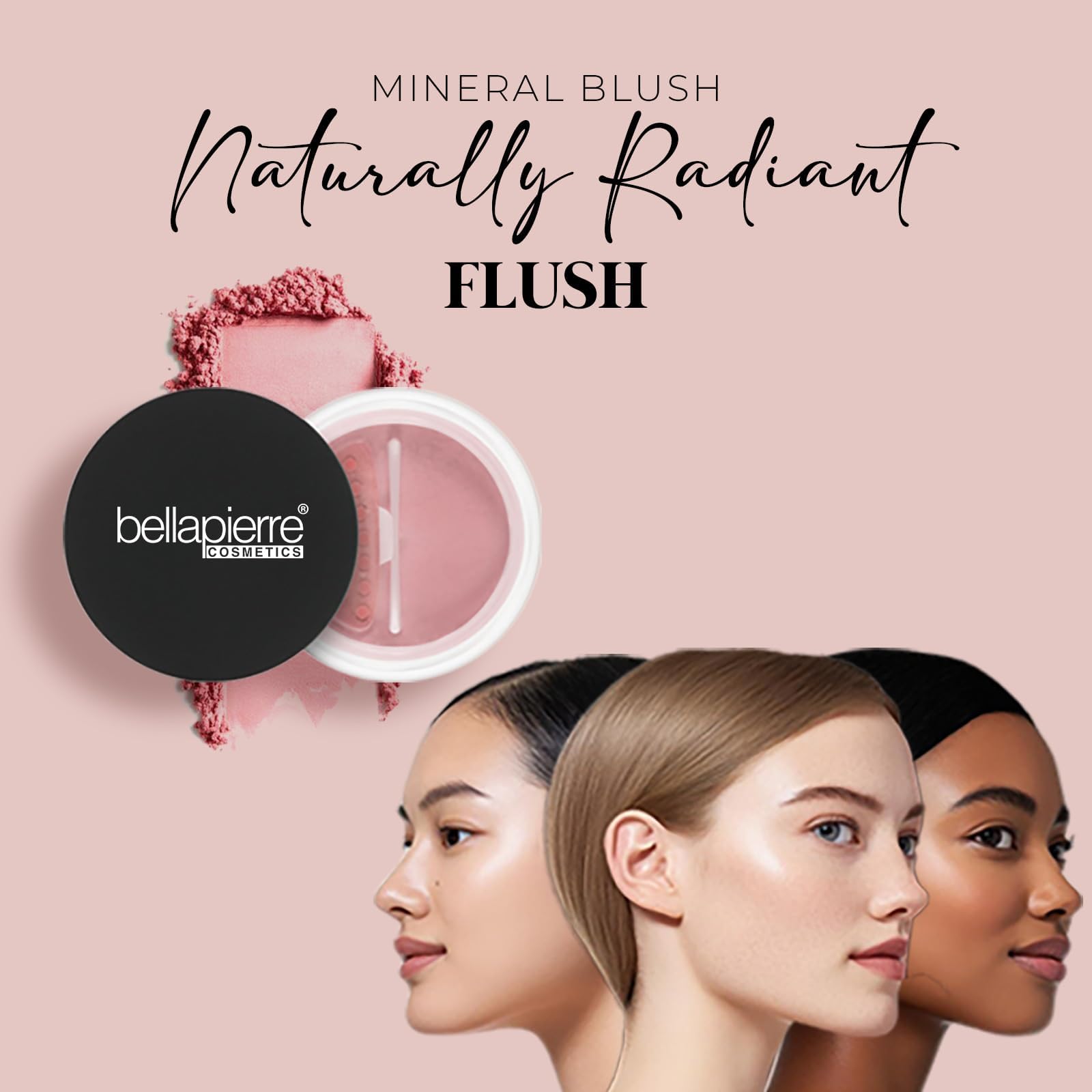 bellapierre Mineral Blush Warms Complexion for a Healthy Glow | Non-Toxic & Paraben Free | Hypoallergenic | Loose Powder – 8.5 Grams – Suede