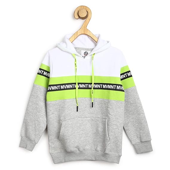 Alan Jones Clothing Color Blocked Cotton Hooded Sweatshirt for Boys