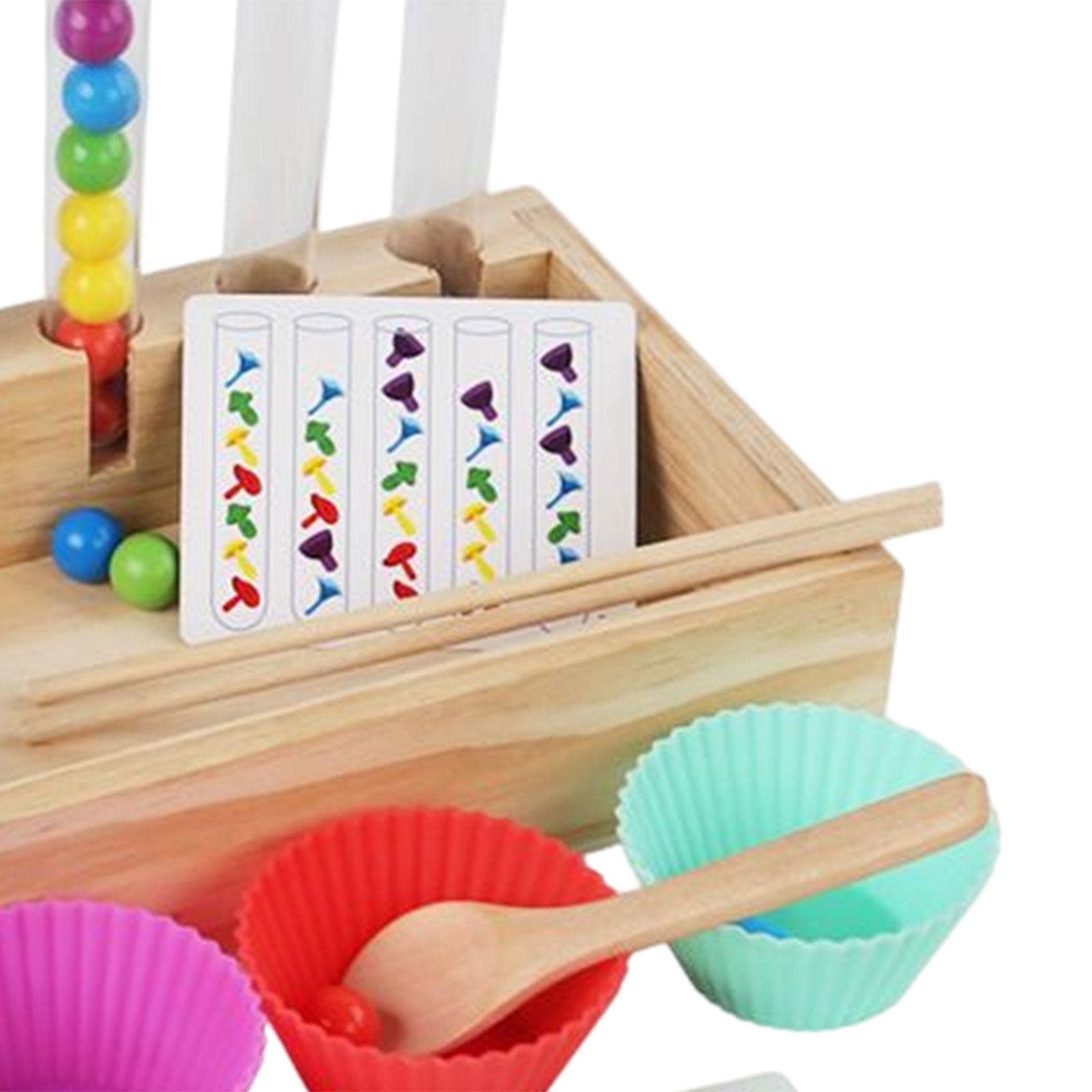 Amagogo Rainbow Clip Bead Puzzle Juego de Mesa, Entrenamiento Lógico Pensamiento Montessori Juguete para niños pequeños