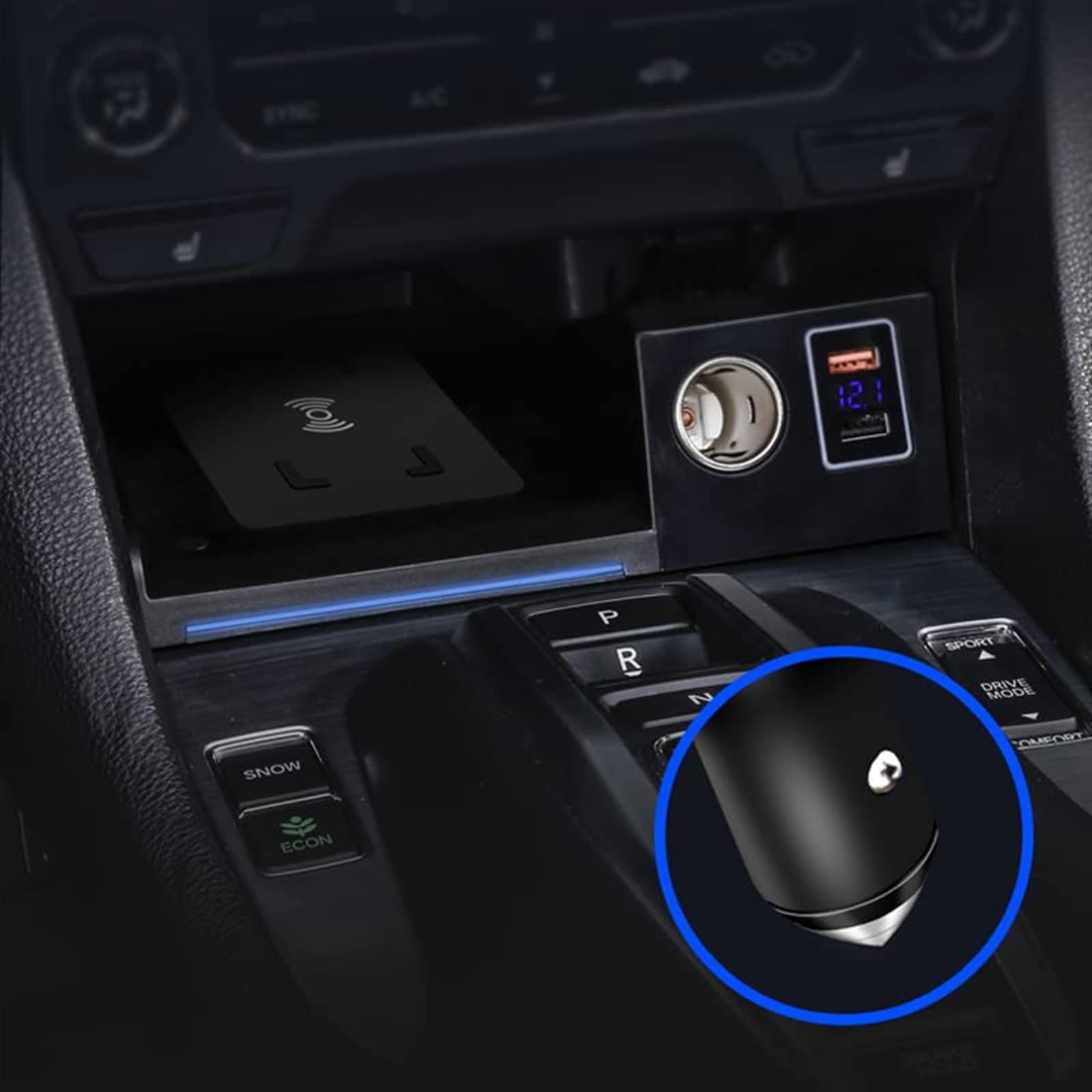 Caricabatterie wireless QI for telefono da auto da 15 W, for accessori accendisigari Crown Road/URV Pannello di ricarica del telefono Tappetino caricabatterie wireless per auto