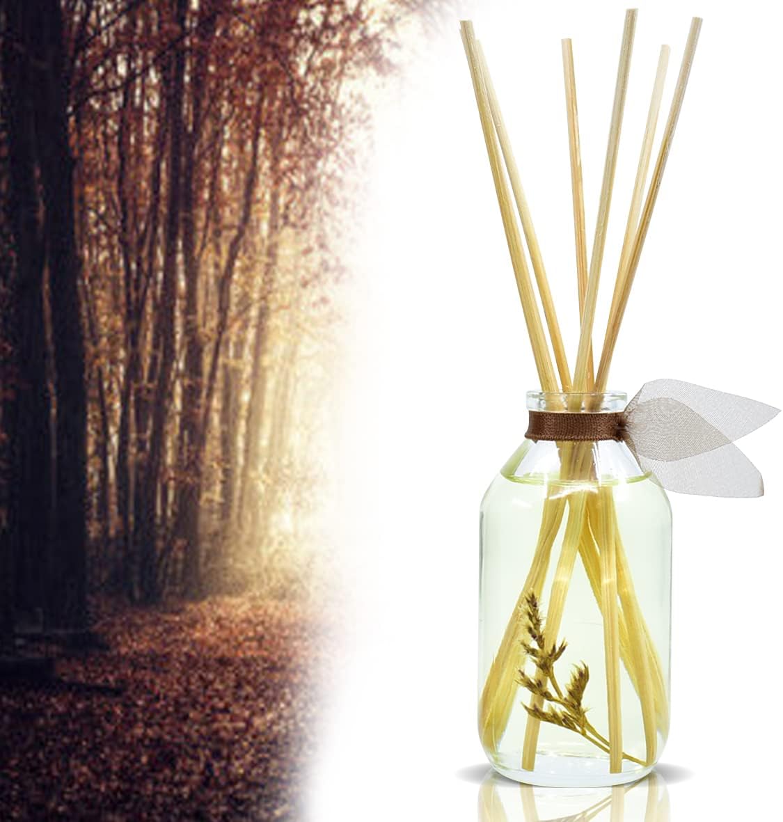 LOVSPA Reed Diffuser Set, Cashmere Woods Scented Oil Diffuser with Sticks, Home Fragrance Accessories for Bathroom Shelf Decor, Aroma Diffusers for Home or Office Fall Decor, USA Made - Image 5