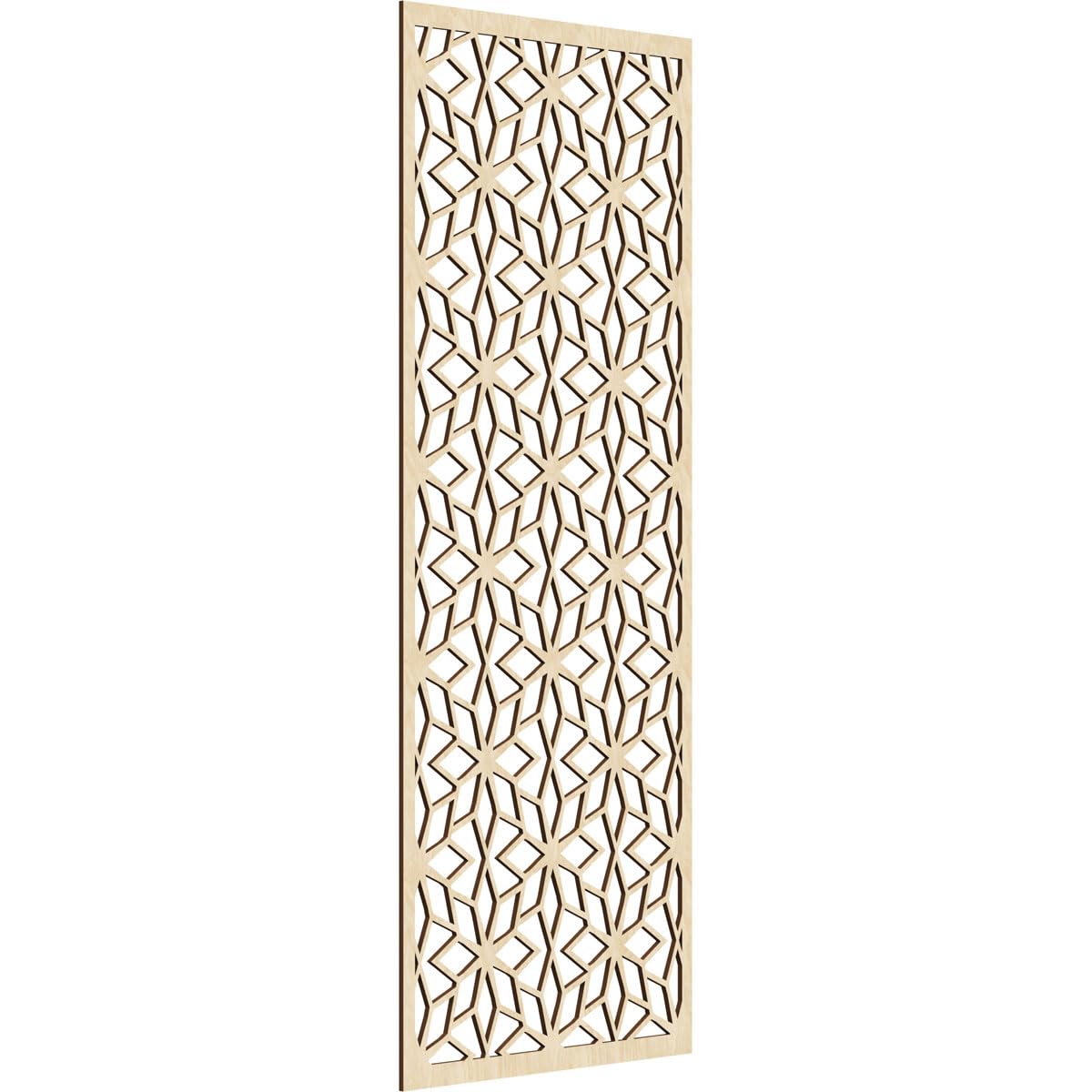 25 3/8"W x 64 3/8"H x 1/4"T Lake Decorative Fretwork Wood Wall Panels, Birch