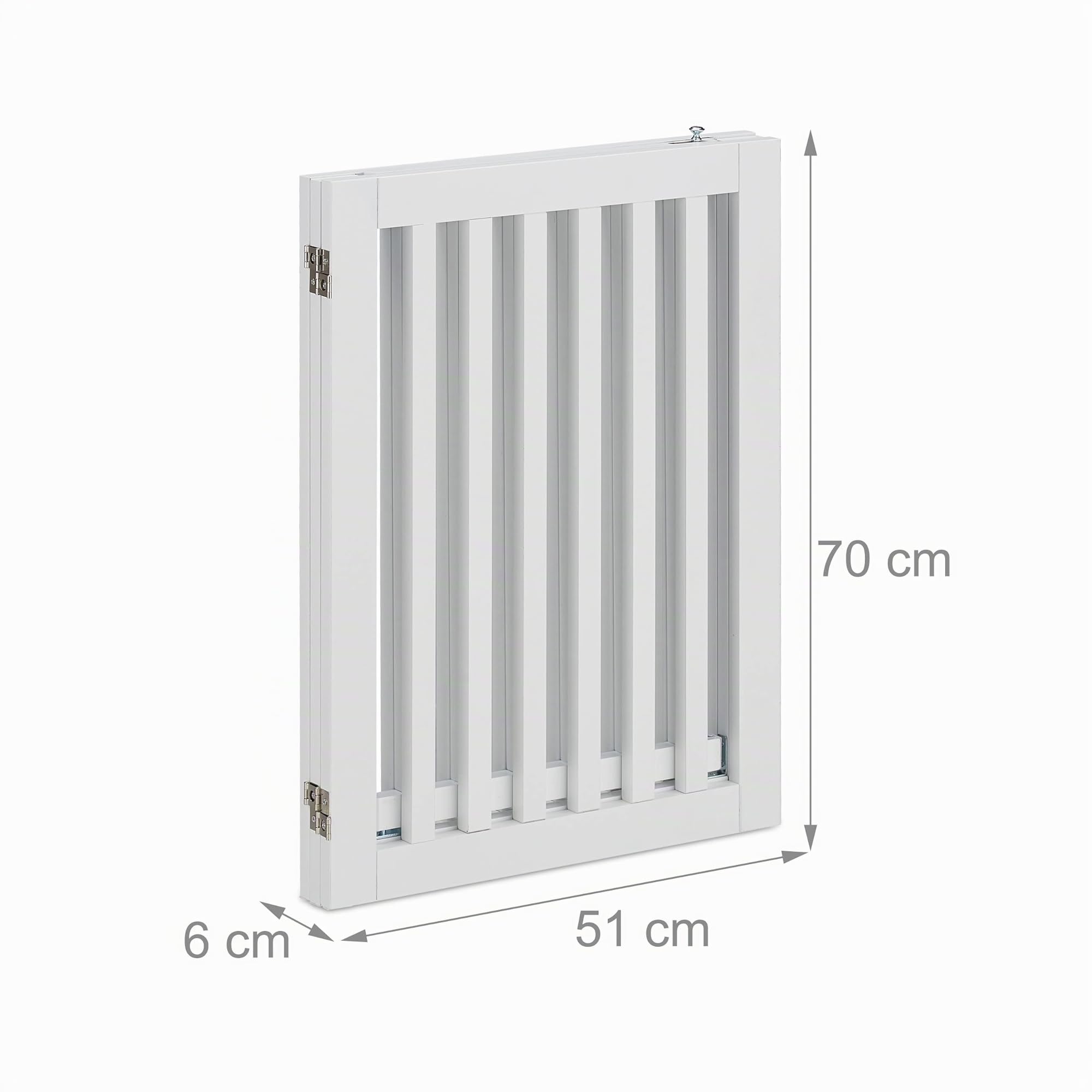 Relaxdays Cancelletto per Bambini con Porta, HxL: 70 x 154 cm, Barriera Protettiva per Scale, per Cani e Neonati, Bianco
